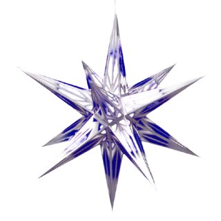 Interni a stella Haßlauer, blu/bianco con motivo argentato