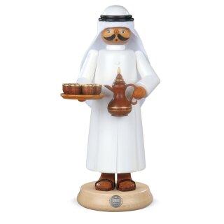 Smoking man - Arab with coffee pot and cups
