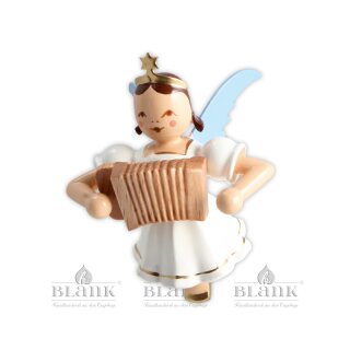 Floating angel with accordion, colored