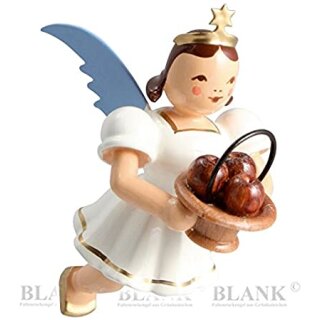 Floating angel with apple basket, colored