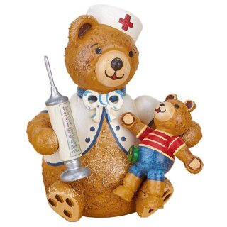 Original Hubrig folk art teddy mini - first aid Erzgebirge