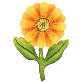 Original Hubrig folk art magnet pin - flower dahlia Erzgebirge