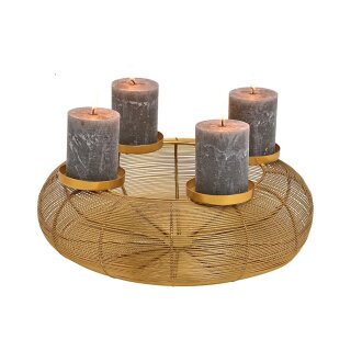 Advent wreath basket made of gold metal (W/H/D) 38 x13x38cm