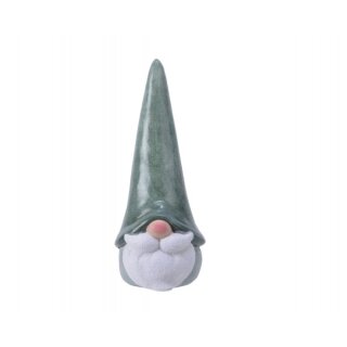 Ceramic gnome green 8 x 19cm