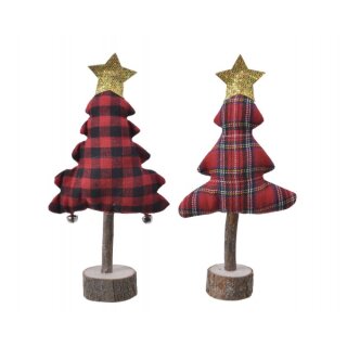 Dřevěný vánoční stromek v kostkách 5,5 x 10,5 x 25 cm, různý ve 2 barvách