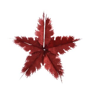 Klatergoud ster met hanger rood 56 x 5.5 x 56cm