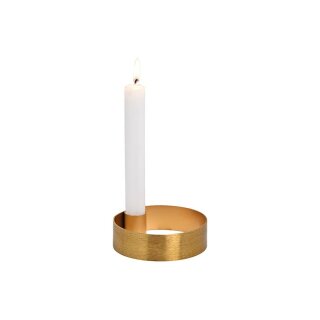 Metal candle holder gold (W/H/D) 10x3x10cm