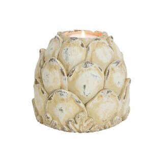 Porta tea light Lotus in argilla bianca (L/H/D) 12x12x12cm