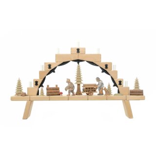 Candle arch - small, wooden transport, original Erzgebirge