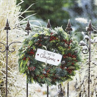 Napkin - Wreath on a Fence