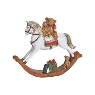 Rocking horse made of poly white, 13x11x2 cm