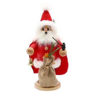 Wooden smoking man \Santa Claus\ with cape 10x8x20 cm