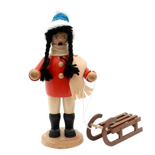 Wooden incense smoker Julia with sleigh 10x8x21 cm