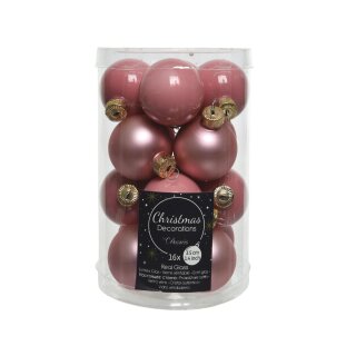 Mini glass balls candy pink porcelain/matte