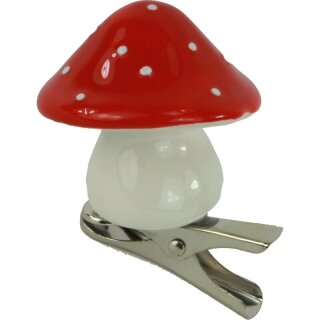 Clip - Ceramic mushroom