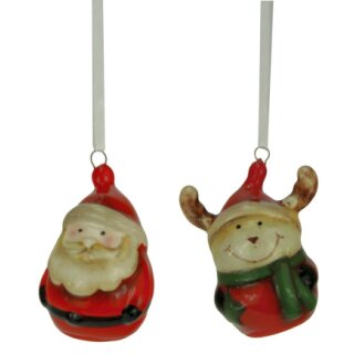 Hanger - kerstman/snowman, assorti in 2 kleuren