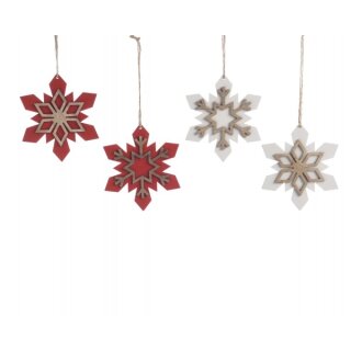 Plywood snowflake, 2 assorted