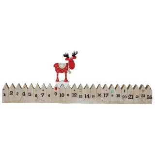 Advent calendar with moose 47.5 x 12.5 x 2.5 cm