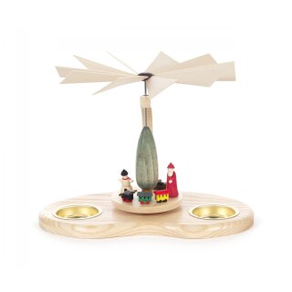 Pyramid with Santa Claus and train, for tea lights