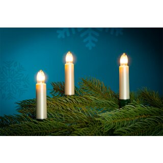 NARVA outdoor light chain with stem candle - 30 stem candles, mother of pearl