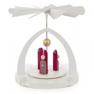 Pyramid white with angel modern colored, for tea lights