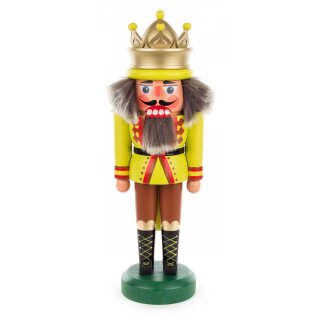 Nutcracker - King with crown yellow-green/matt, 30 cm