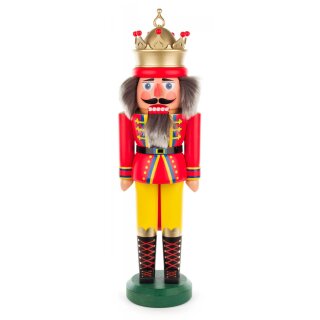 Notenkraker - Koning met kroon rood/mat, 43 cm