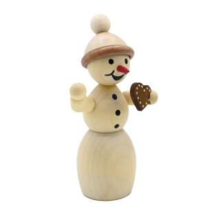 \Bonhomme de neige enneigé avec cœur en pain dépices - sans socle\