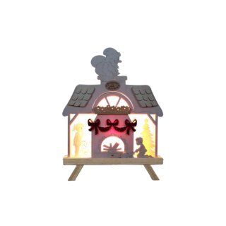 \La lampe sur pied 3D - Père Noël sur une cheminée, authentique de la région des monts métallifères\