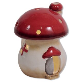 Tealight holder - mushroom house, 14 cm