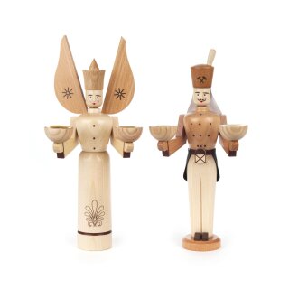 Angel and miner, natural, for candles d=14mm