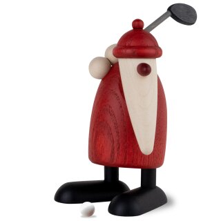 Babbo Natale con mazza da golf in alto