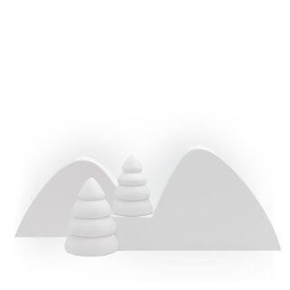 Miniatuur Winterlandschap 2 met twee halve winterbomen
