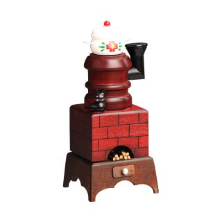 Smoker with cooking pot, red 20 cm