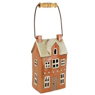 Lantern - house with handle, orange