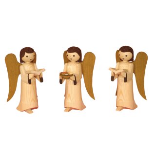 Nativity angel 3-parts, stained 13 cm