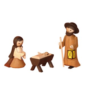 Holy Family 3-piece, stained 13 cm