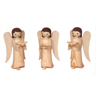 Nativity angel 3-piece, natural 13 cm