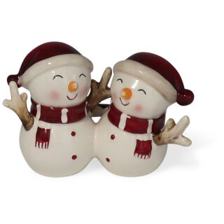 Sneeuwpop paar met hoed