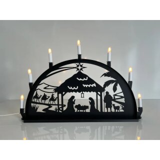 LED aluminum candle arch "Nativity"