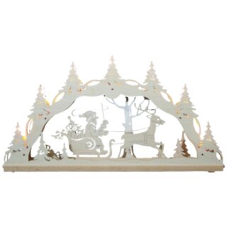 Arch of lights - Santa Claus on the sleigh, 55 cm, Original Erzgebirge