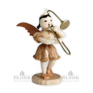 Short skirt angel with slide trombone